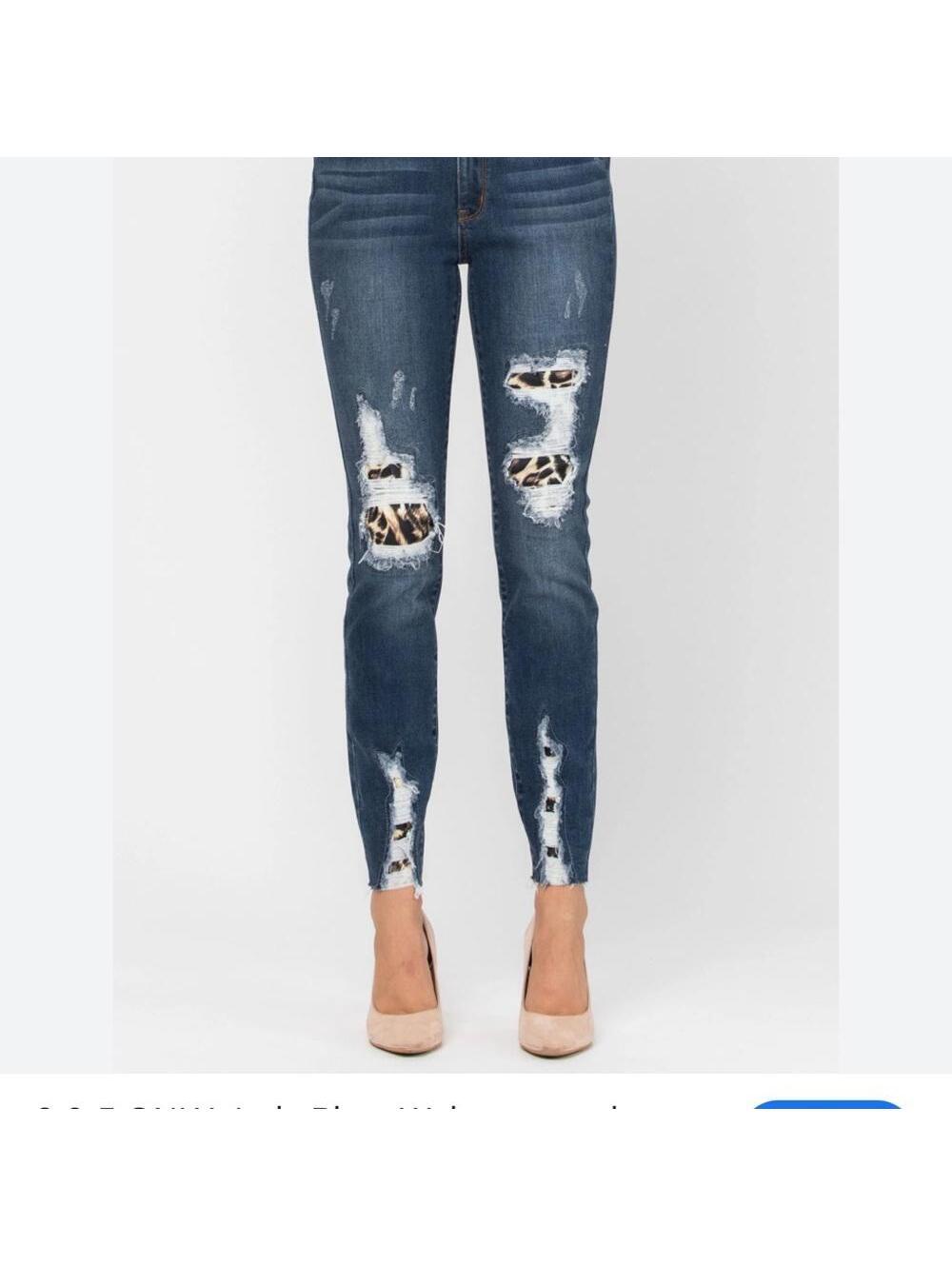 Judy Blue Leopard distressed jeans